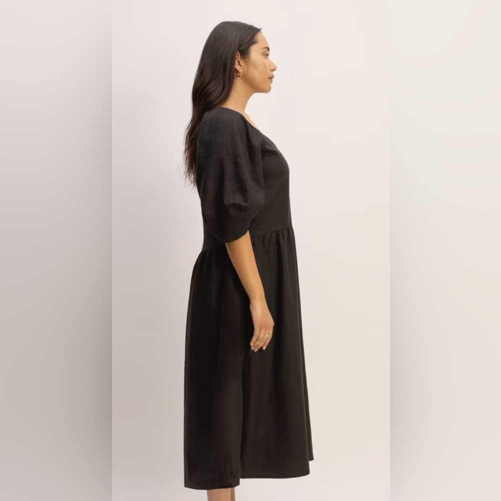 Everlane Linen Oversized Puff Sleeve dress size XS NWOT - Picture 2 of 7
